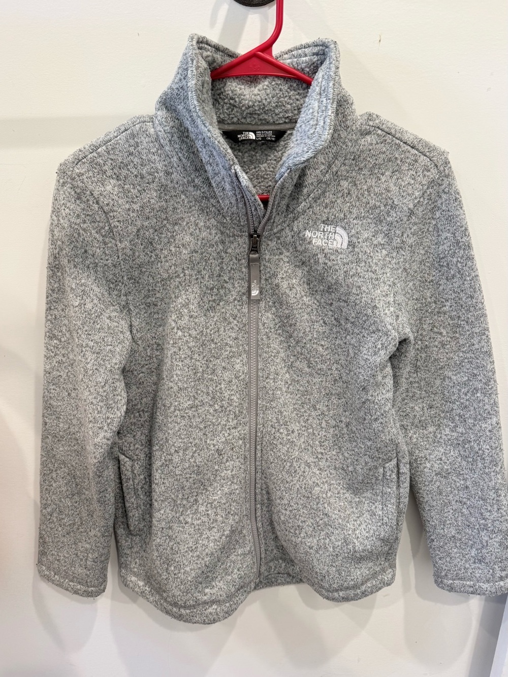 The North Face Youth Heather Gray Full-Zip Fleece Jacket